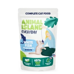 Animal Island Biała ryba szarpane fileciki w rosole - karma mokra dla kota 85g